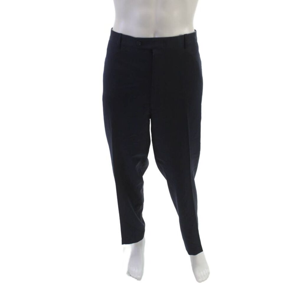 JB Britches Mens Dress Pants Blue Wool Solid Size 42